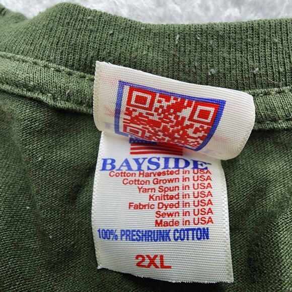 US Army Logo Men's Green T-shirt Size 2XL Bayside Tag Made iN USA - Picture 5 of 10